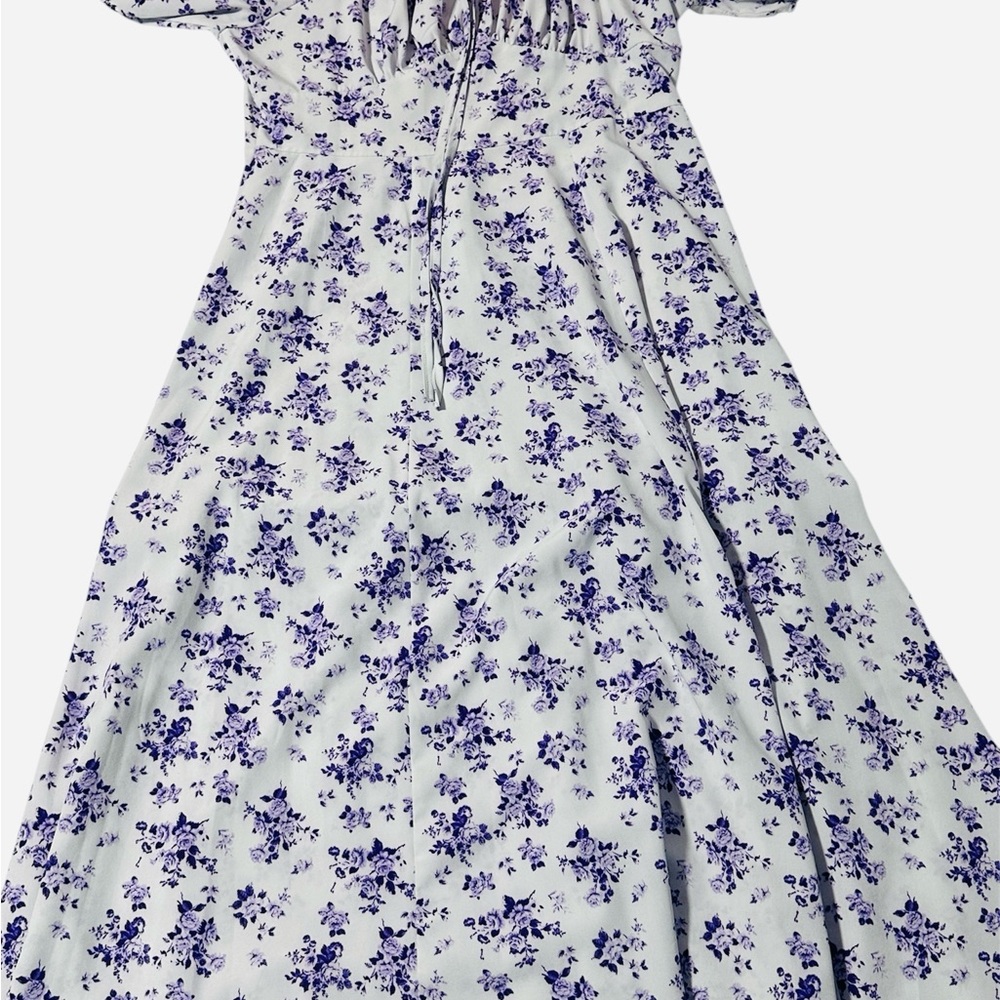 Floral Purple and White Maxi Dress